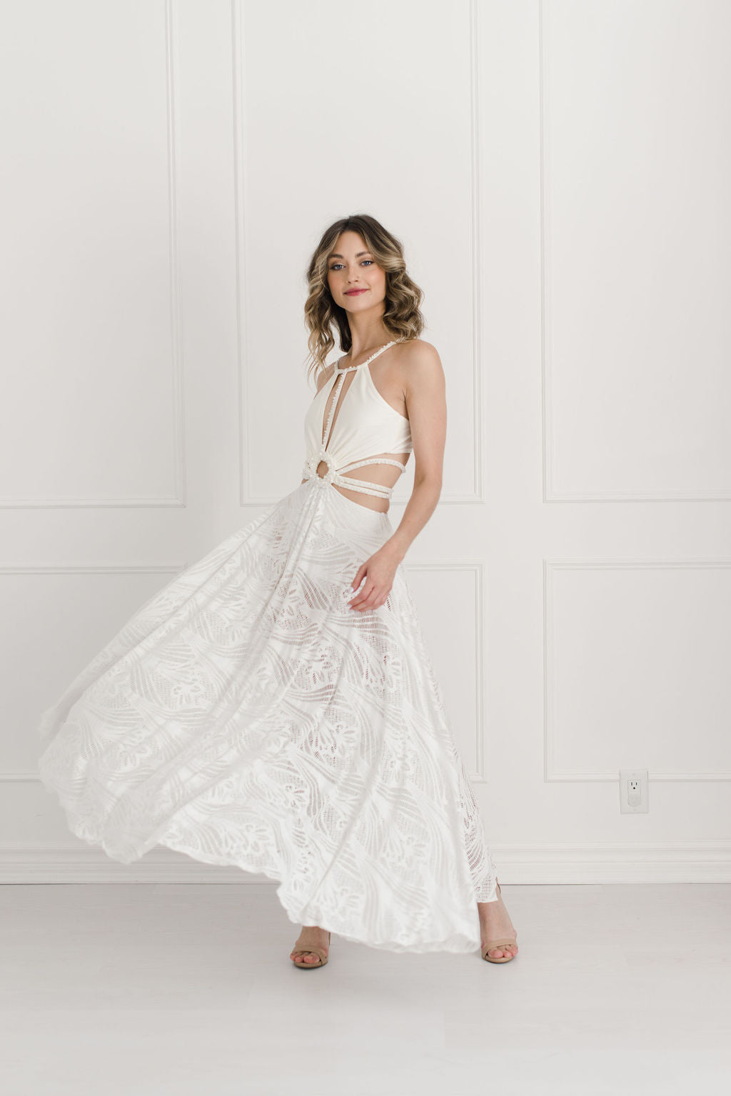 patbo white beach dress PATBO X Camila Coelho Beaded Beach Dress