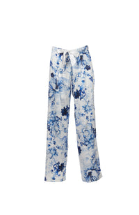 Blue Silk Pajama Pants