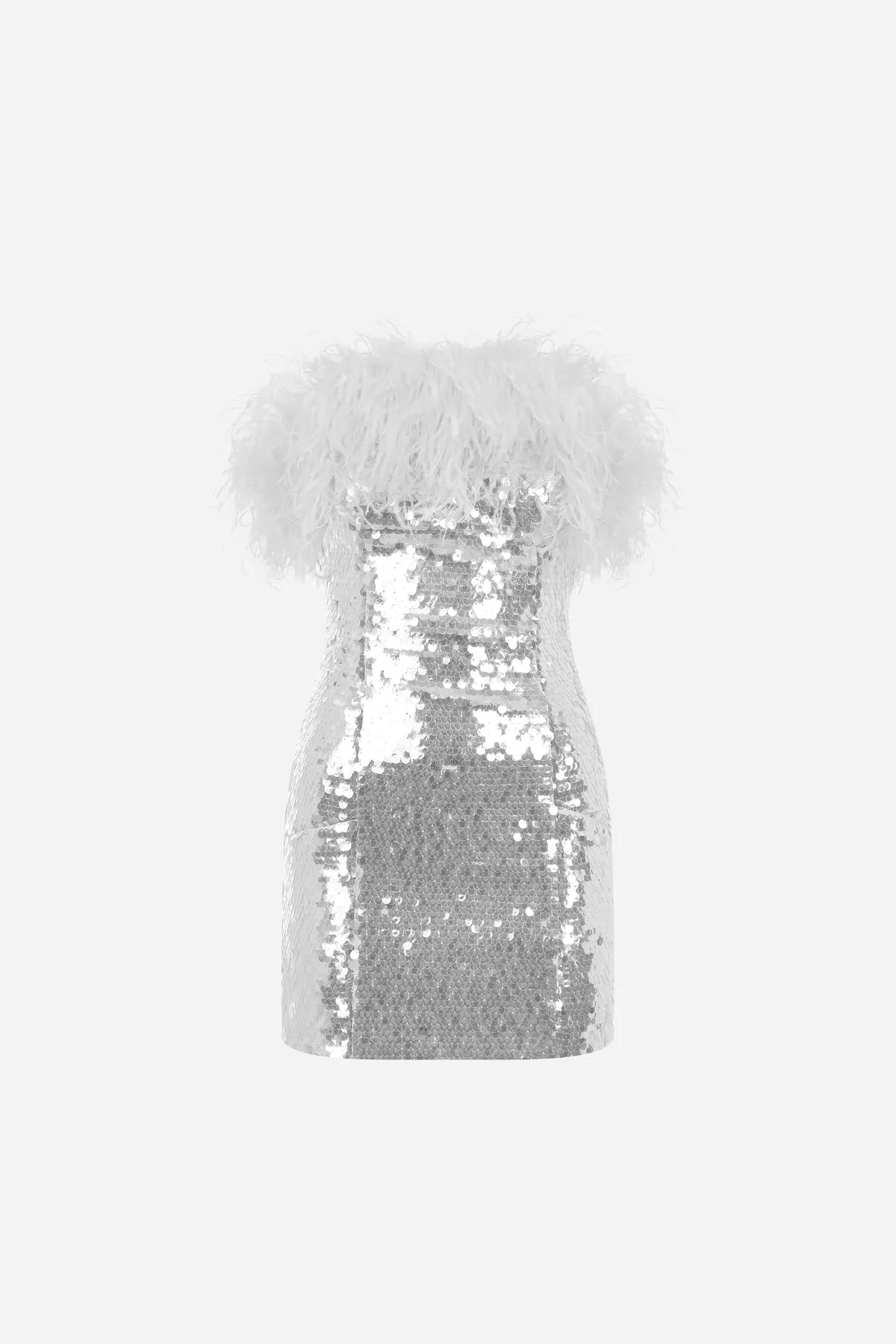 ILA Drew Strapless Sequin Mini Dress- Silver