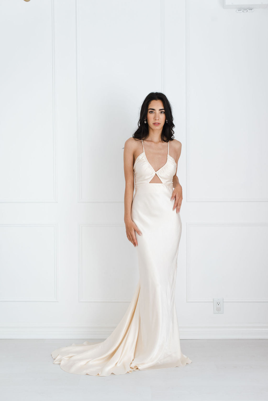 la lune ruched maxi dress cream La Lune Corded Ruched Maxi Dress | Cream | Dresses